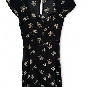Hollister Black Floral Midi Dress Size XS